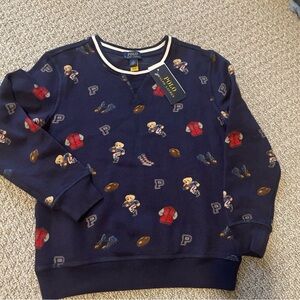 NWT Polo Bear by Ralph Lauren Navy Crewneck Sweatshirt size 7